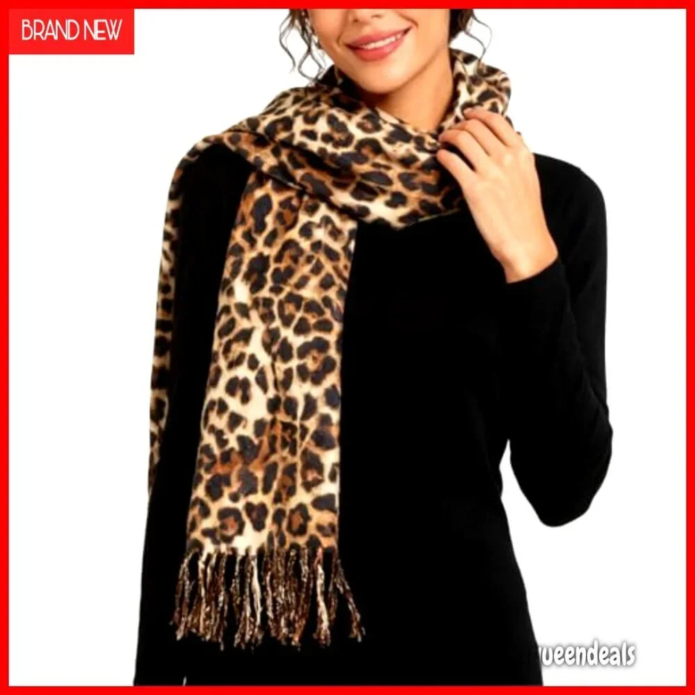 Soft Cashmere Feel Long Scarf Shawl with Tassels, Oversized 70x27 Inches